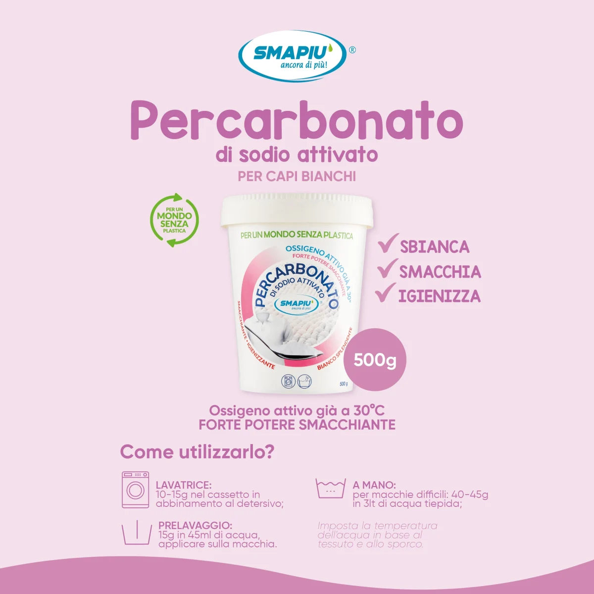 Acquista Percarbonato di sodio attivato capi Bianchi 500g shop online ...